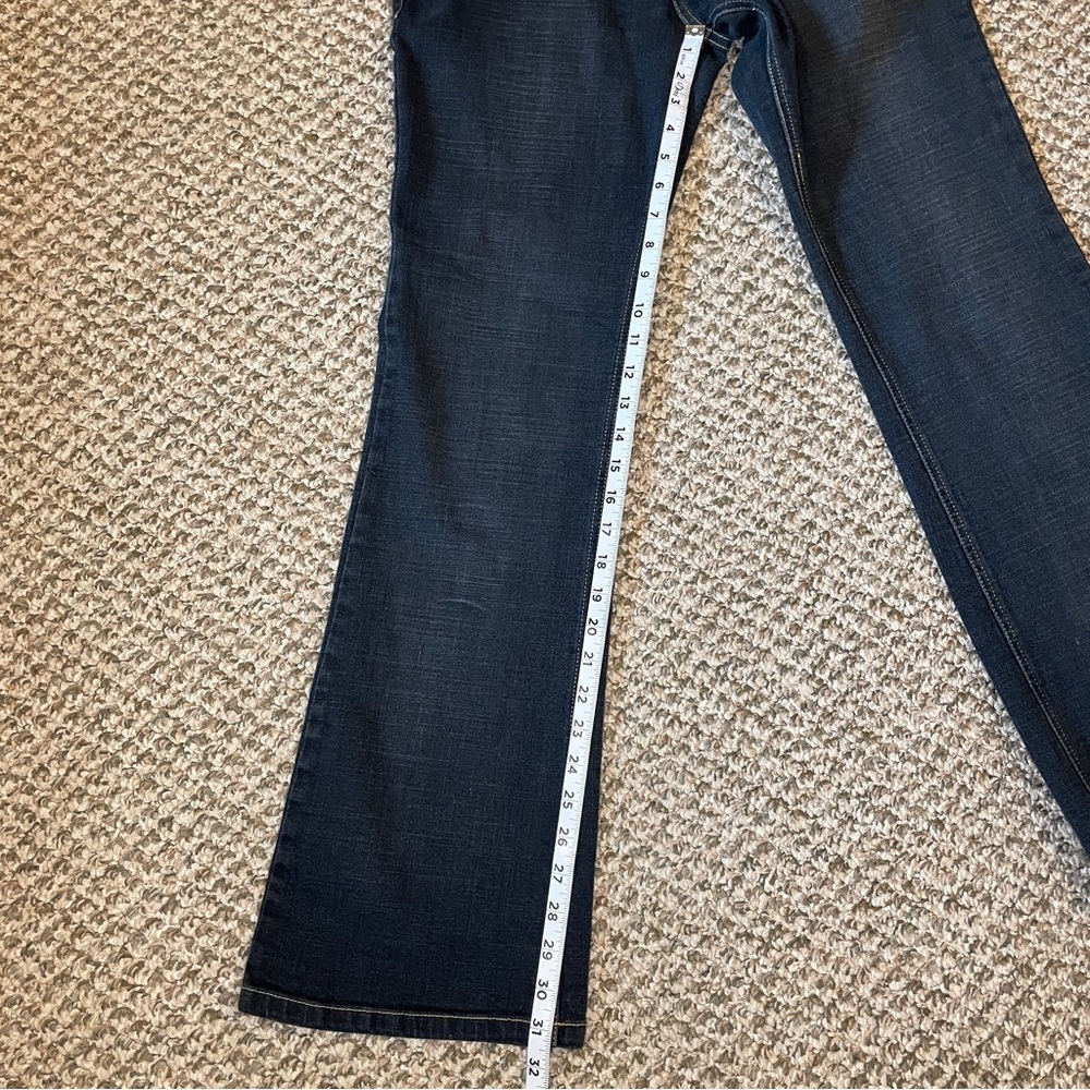 Vintage Retro Fox Low Rise Boot Cut Jeans - Dark Wash Blue - Picture 12 of 16
